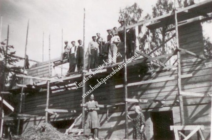 Haukijärven alakoulun rakennustyömaalta 1940